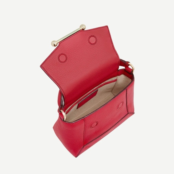 Strathberry Mosaic Nano in Raspberry with Burgundy Stitch (new in a box) - Picture 14 of 15